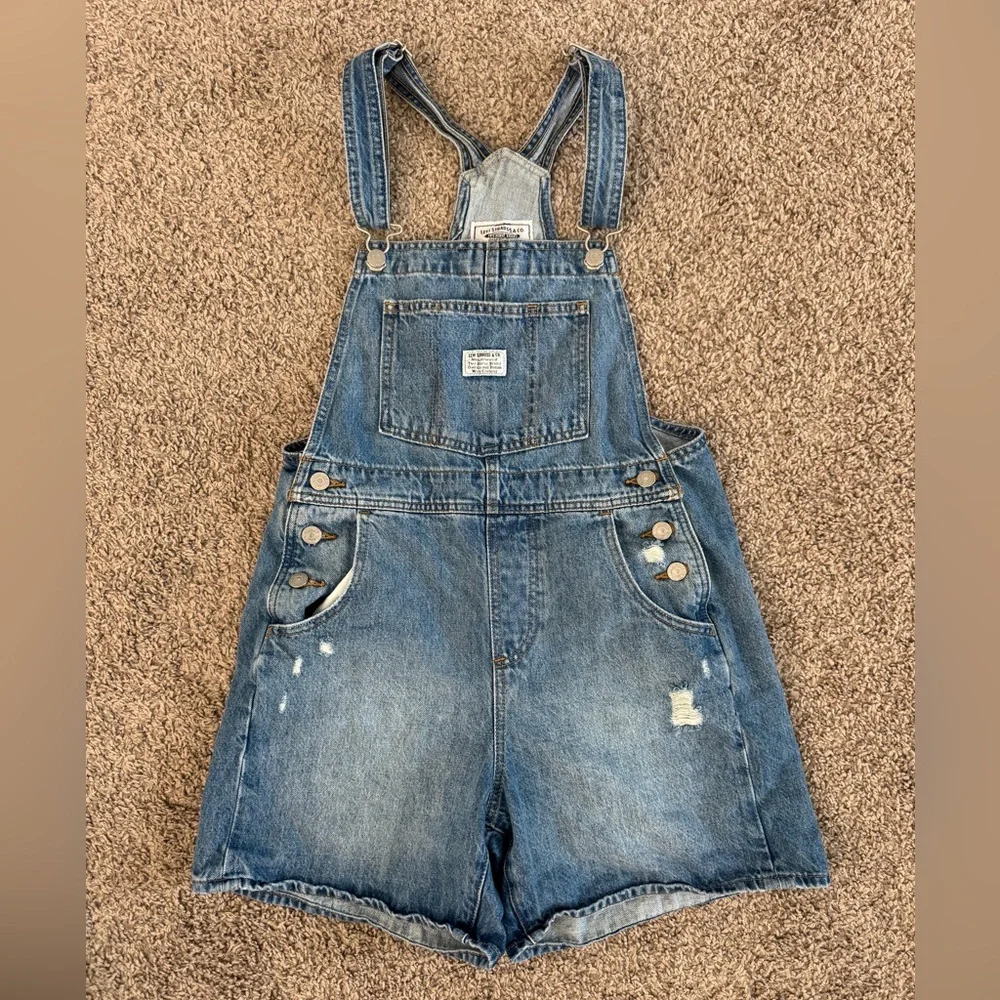 Levi's Blue Denim Overalls - Picture 1 of 5
